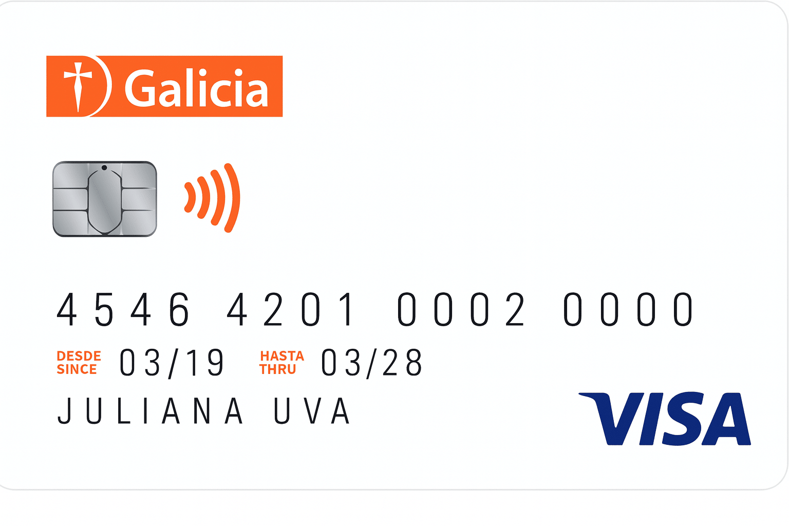Tarjeta de Crédito Galicia Visa Internacional